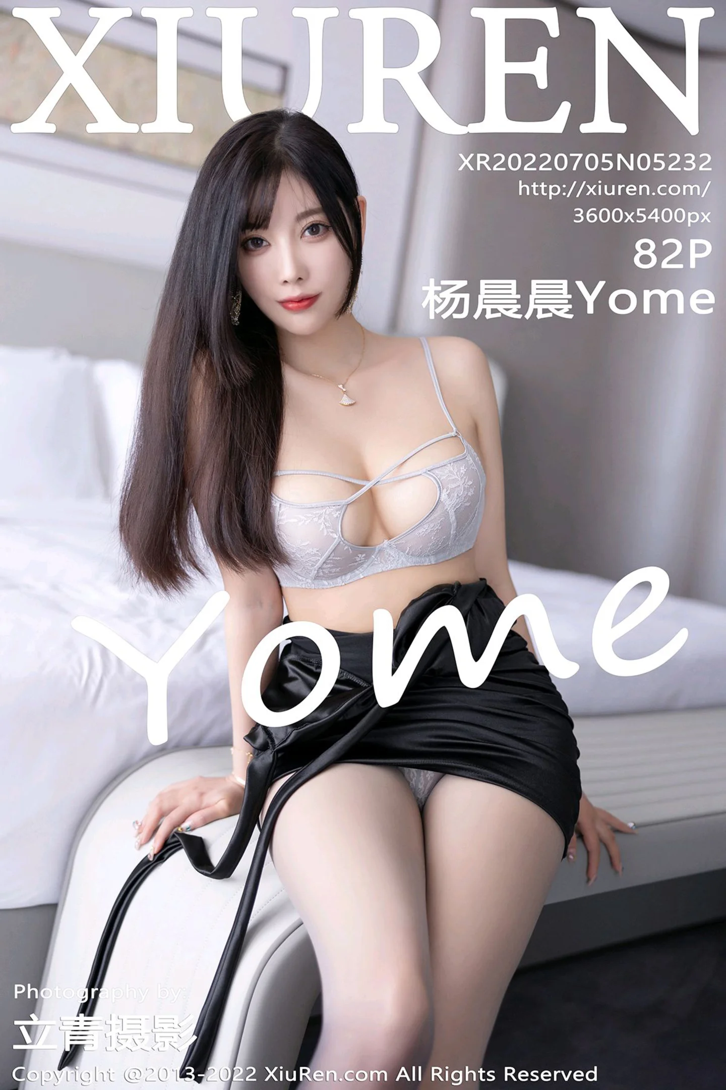 [XiuRen秀人网] VOL.5232 女神杨晨晨Yome浅灰色蕾丝内衣配超薄黑丝秀完美身材诱惑写真82P-秀人网官方网站